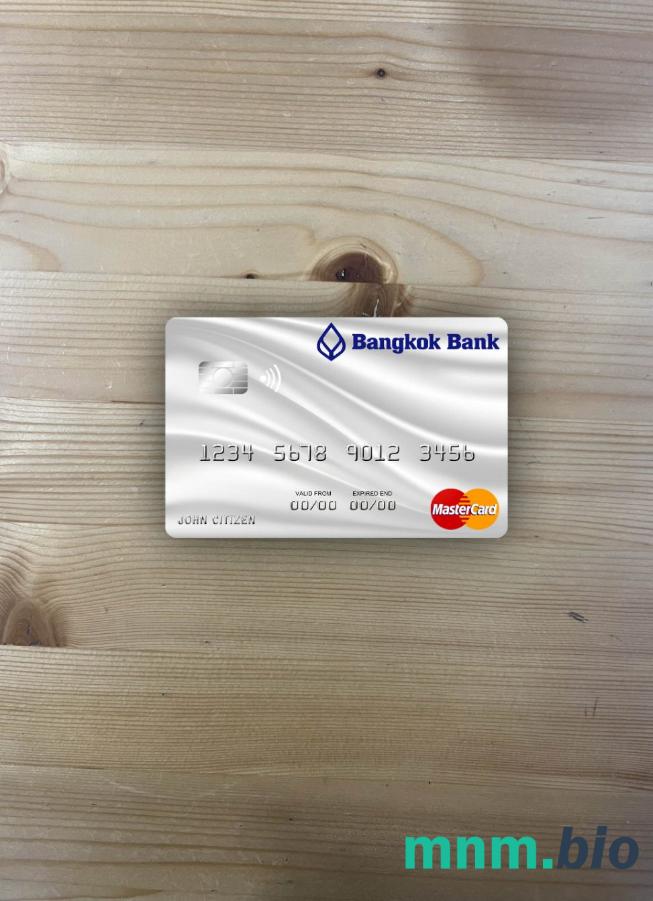 Thailand Bangkok bank mastercard gray wygląd fotograficzny skan PSD + zdjęcie